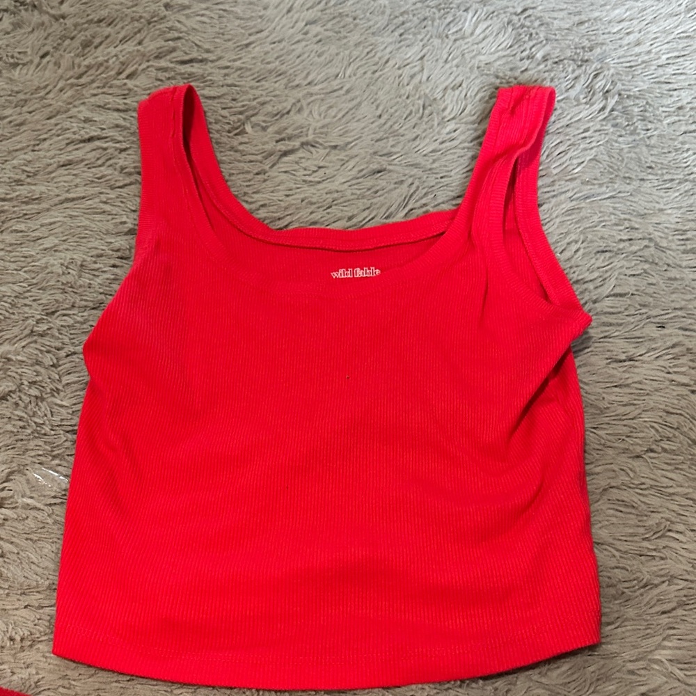 Wild Fable Vibrant Red Sleeveless Crop Top